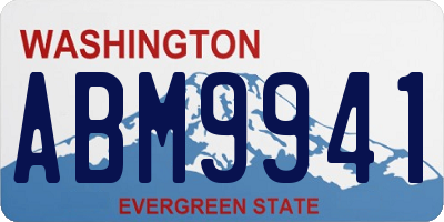 WA license plate ABM9941