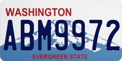 WA license plate ABM9972
