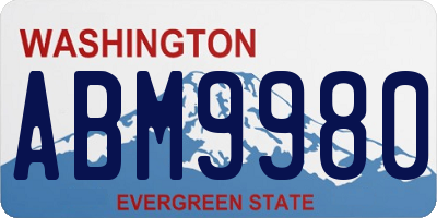 WA license plate ABM9980