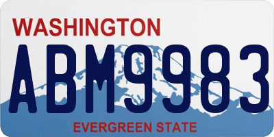 WA license plate ABM9983