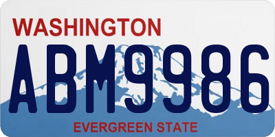 WA license plate ABM9986