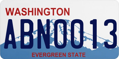 WA license plate ABN0013