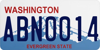 WA license plate ABN0014