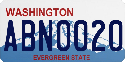 WA license plate ABN0020