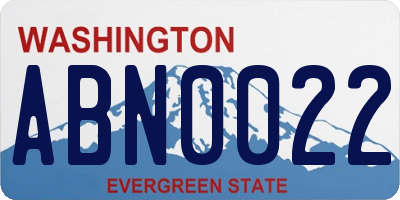 WA license plate ABN0022