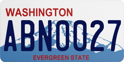 WA license plate ABN0027