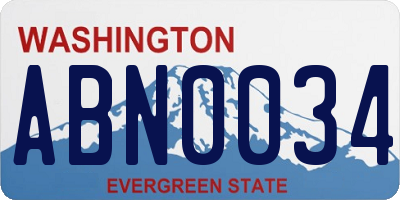 WA license plate ABN0034