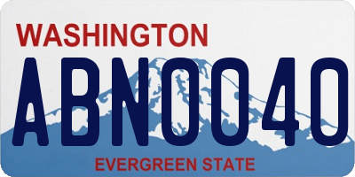 WA license plate ABN0040