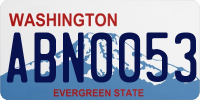WA license plate ABN0053