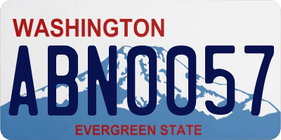 WA license plate ABN0057