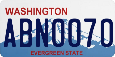 WA license plate ABN0070