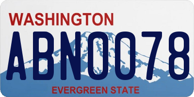 WA license plate ABN0078
