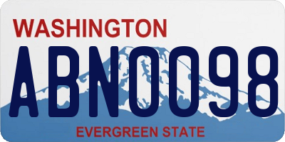 WA license plate ABN0098