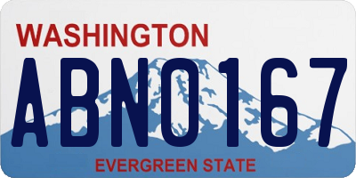 WA license plate ABN0167