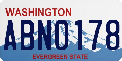 WA license plate ABN0178
