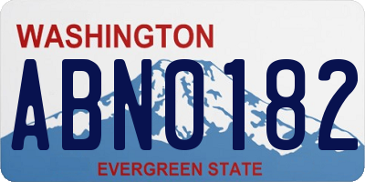 WA license plate ABN0182