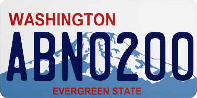 WA license plate ABN0200