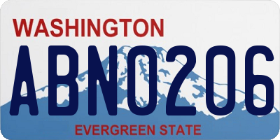 WA license plate ABN0206