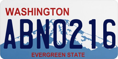 WA license plate ABN0216
