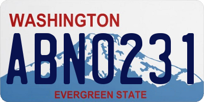 WA license plate ABN0231