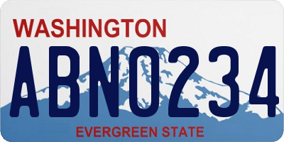 WA license plate ABN0234