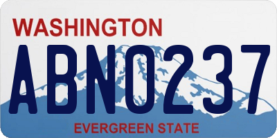 WA license plate ABN0237
