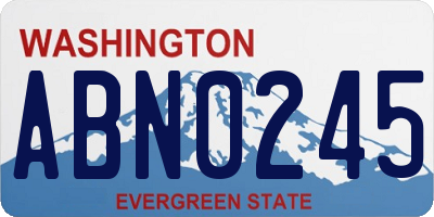WA license plate ABN0245