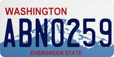 WA license plate ABN0259