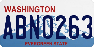 WA license plate ABN0263
