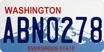 WA license plate ABN0278