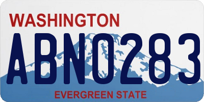 WA license plate ABN0283