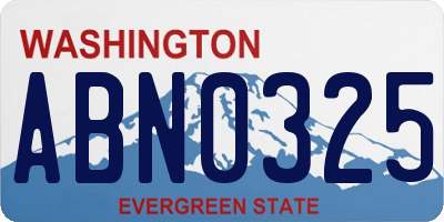 WA license plate ABN0325