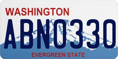 WA license plate ABN0330
