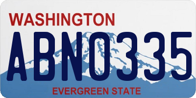 WA license plate ABN0335