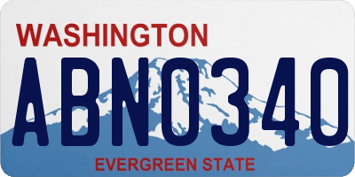 WA license plate ABN0340