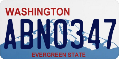 WA license plate ABN0347
