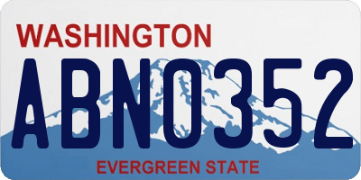 WA license plate ABN0352