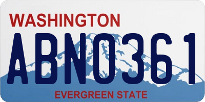 WA license plate ABN0361