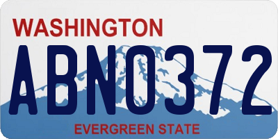 WA license plate ABN0372