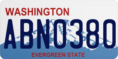 WA license plate ABN0380