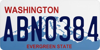 WA license plate ABN0384