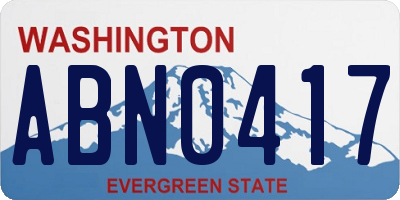WA license plate ABN0417