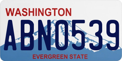 WA license plate ABN0539