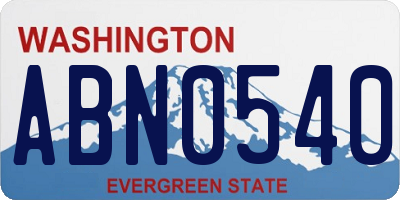 WA license plate ABN0540