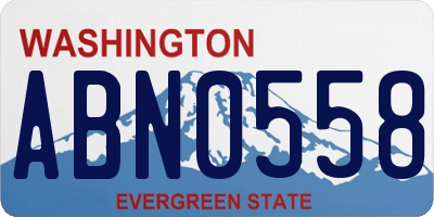 WA license plate ABN0558