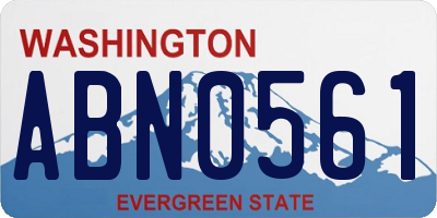 WA license plate ABN0561