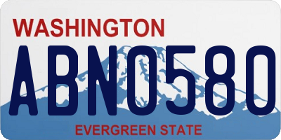 WA license plate ABN0580
