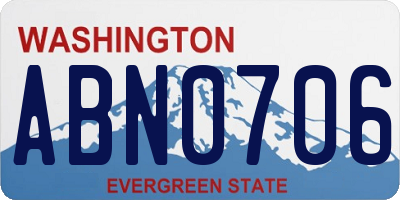 WA license plate ABN0706