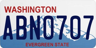 WA license plate ABN0707