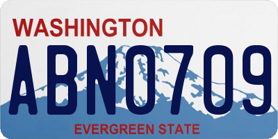 WA license plate ABN0709
